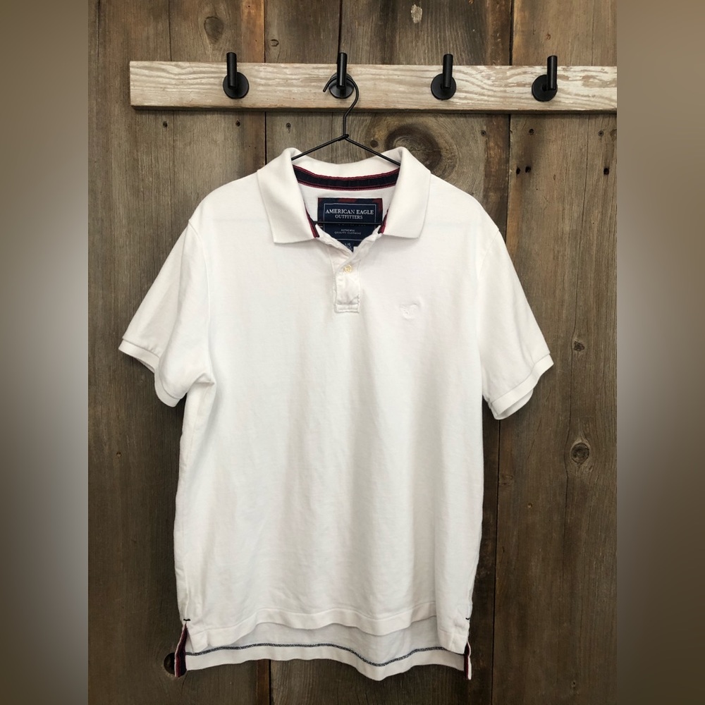 American Eagle Outfitters The Eagle Polo Shirt in White Men’s Size Large